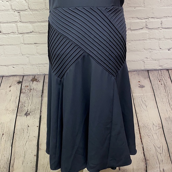 Ann Taylor Navy Fit & Flare Chiffon Dress - Picture 3 of 11
